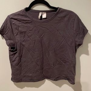 divided gray cropped tee